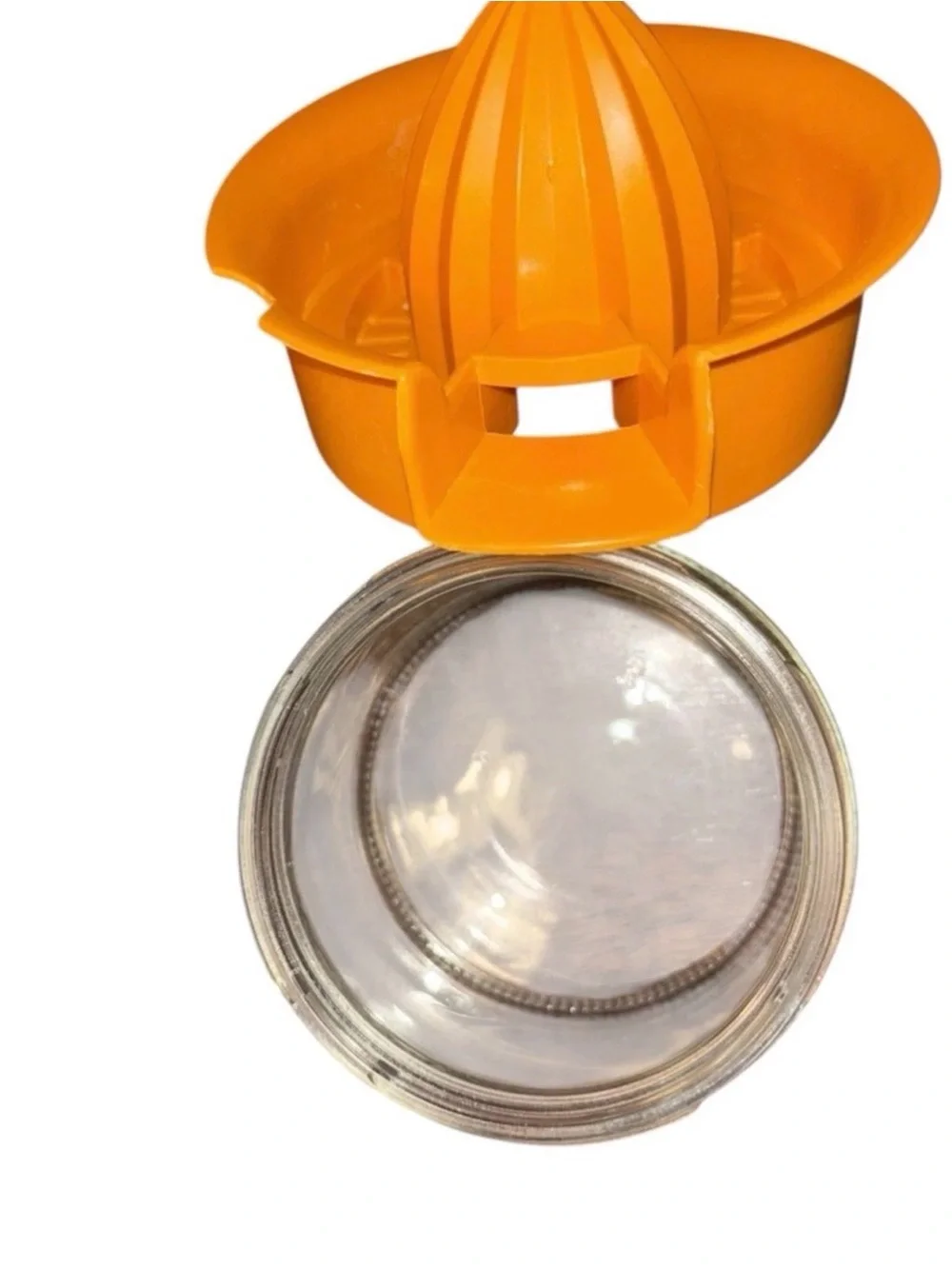 Clear Glass Juicer Orange lid for Oranges and lemons